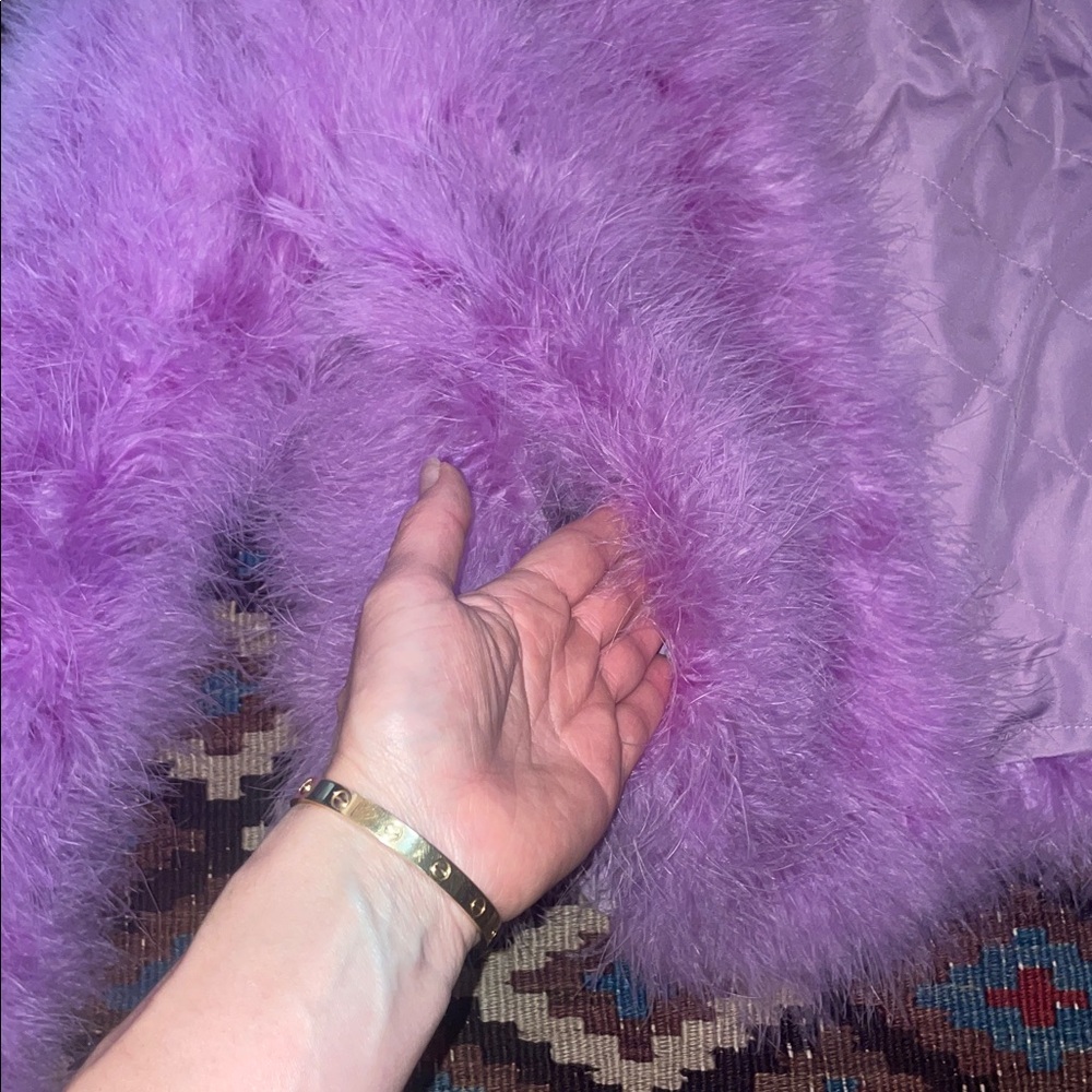 Lamarque lavender orchid fur feather jacket S - Picture 8 of 10